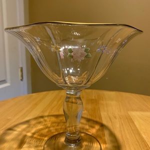 Vintage Floral Victorian Hand Painted Nut and Candy Dish